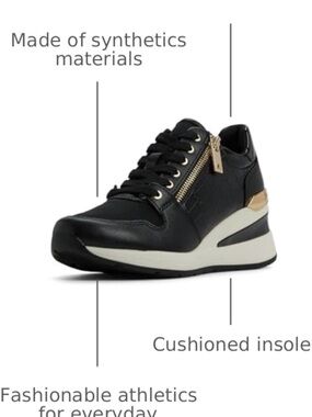 ALDO Women's Adwiwia wedge sneakers black and gold